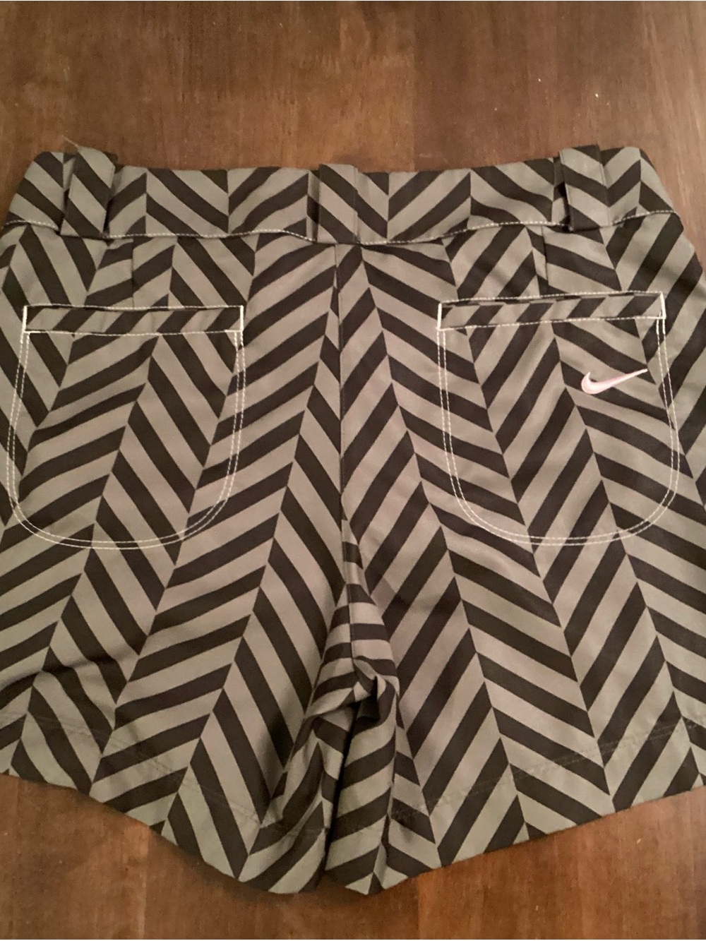 Nike Women’s Black & Gray Chevron-Print Athletic Shorts